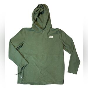 Bearded Goat mens S Small green cotton blend outdoor pullover hoodie EUC